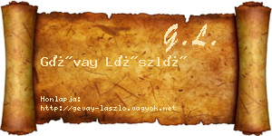 Gévay László névjegykártya