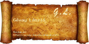 Gévay László névjegykártya