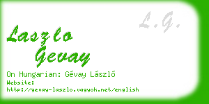 laszlo gevay business card